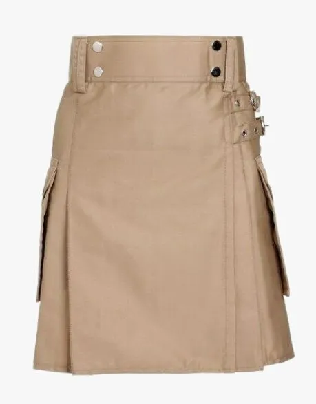 BEIGE WOMEN'S UTILITY KILT