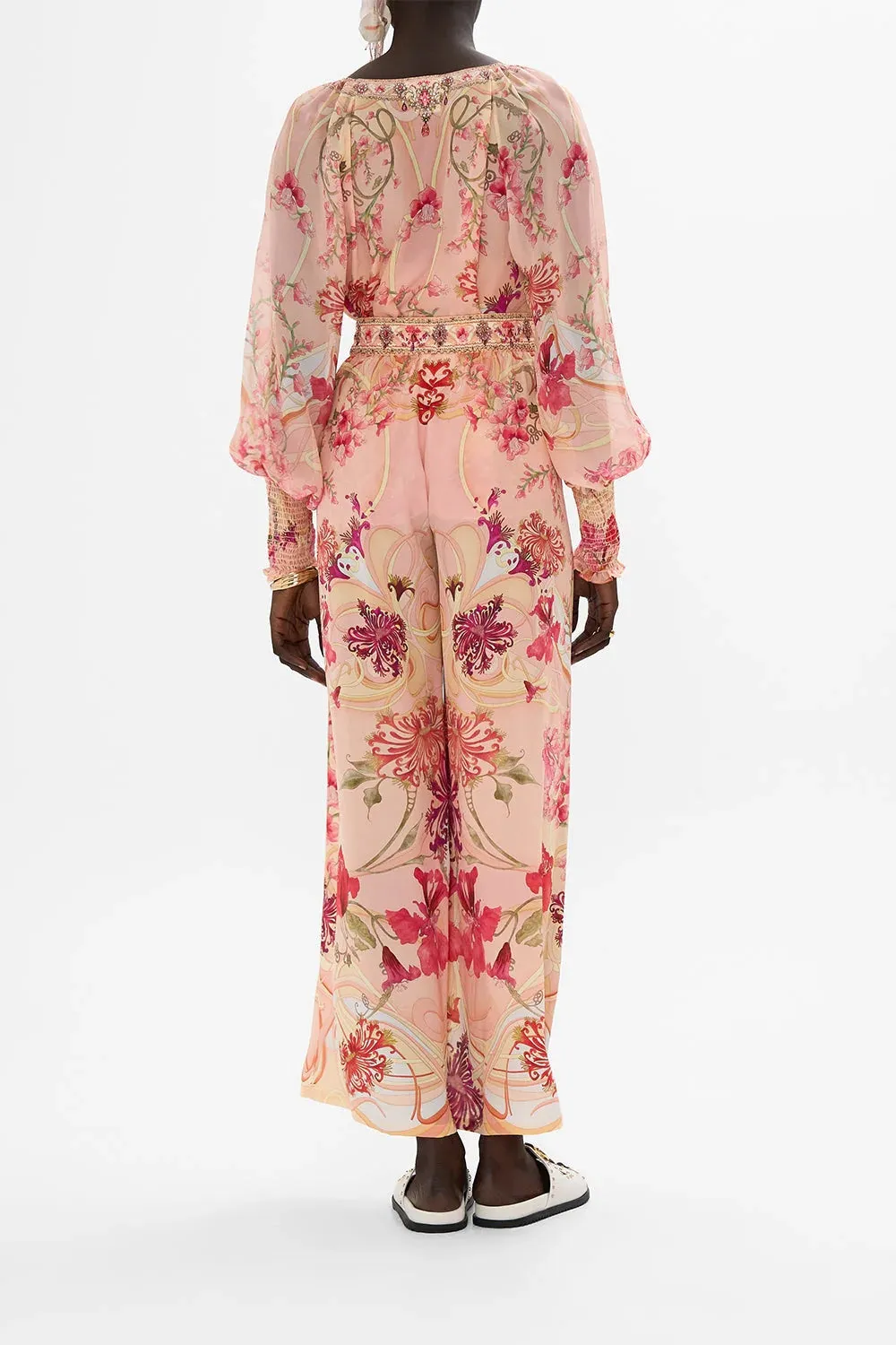 Blossoms And Brushstrokes Wide Leg Pants