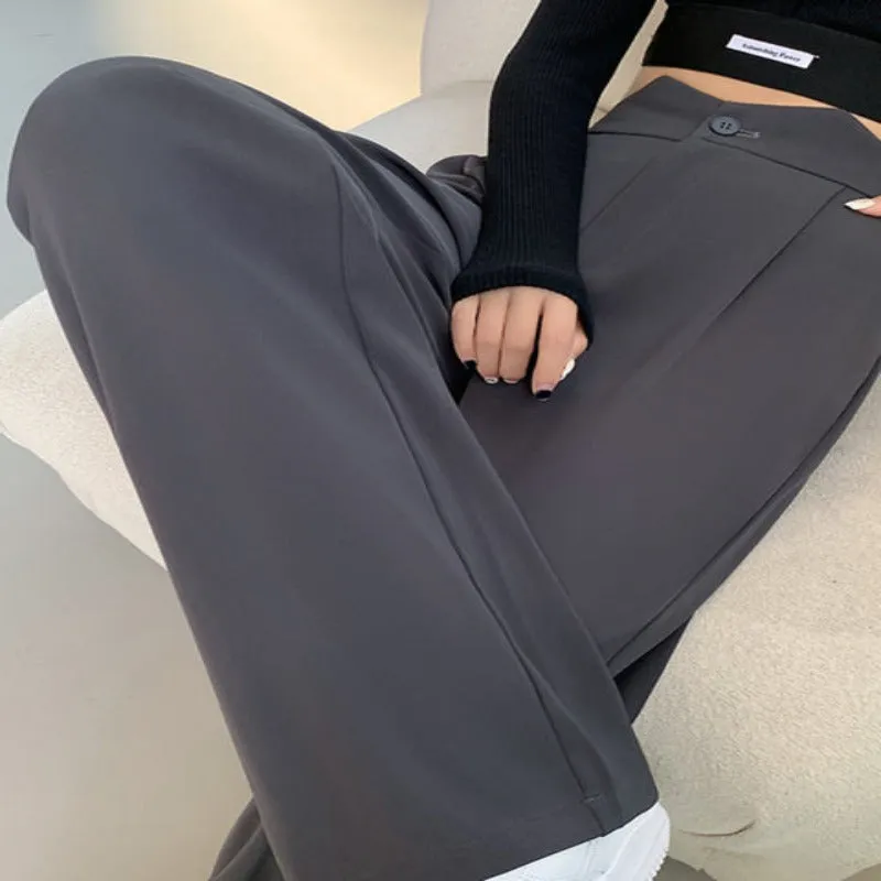 Casual Loose Fit High Waist Wide Leg Pants For Women