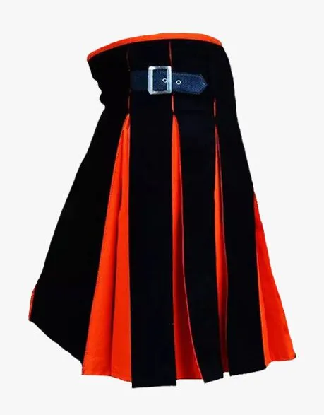 Classic Orange and Black Hybrid Kilt