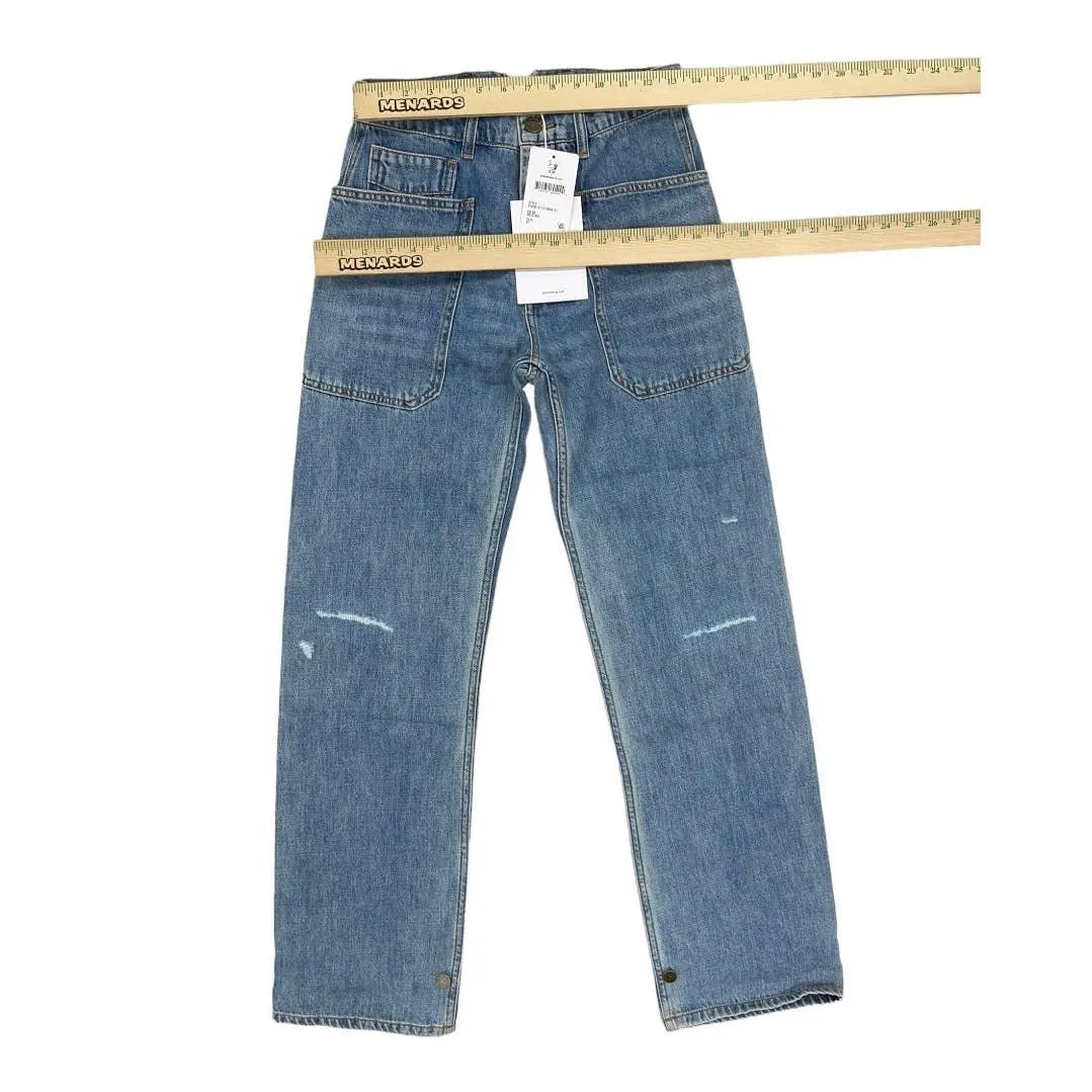 Free People x Sandrine Rose High Waisted Buckle Distressed Jeans Denim Women’s 27 New
