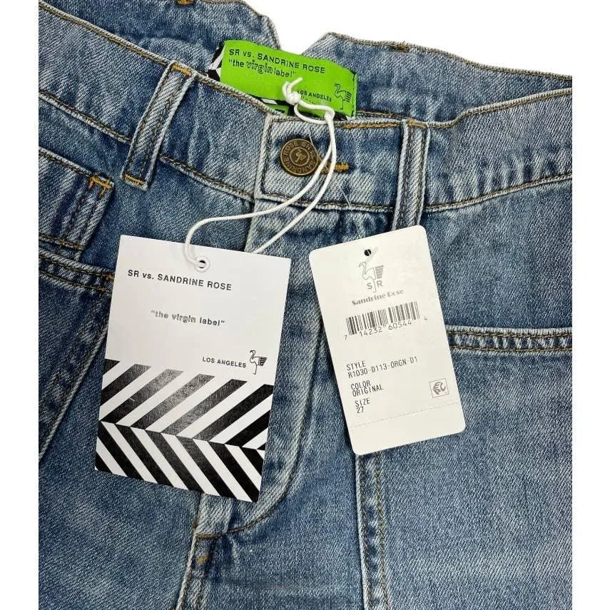 Free People x Sandrine Rose High Waisted Buckle Distressed Jeans Denim Women’s 27 New