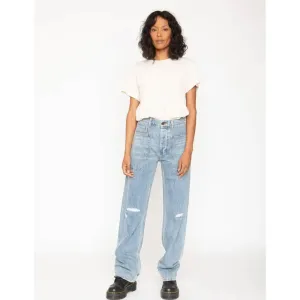 Free People x Sandrine Rose High Waisted Buckle Distressed Jeans Denim Women’s 27 New