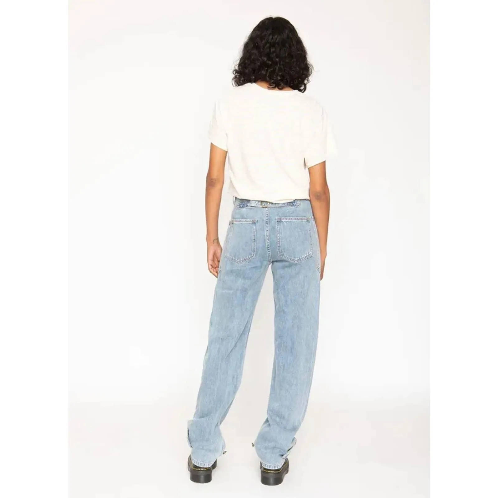 Free People x Sandrine Rose High Waisted Buckle Distressed Jeans Denim Women’s 27 New