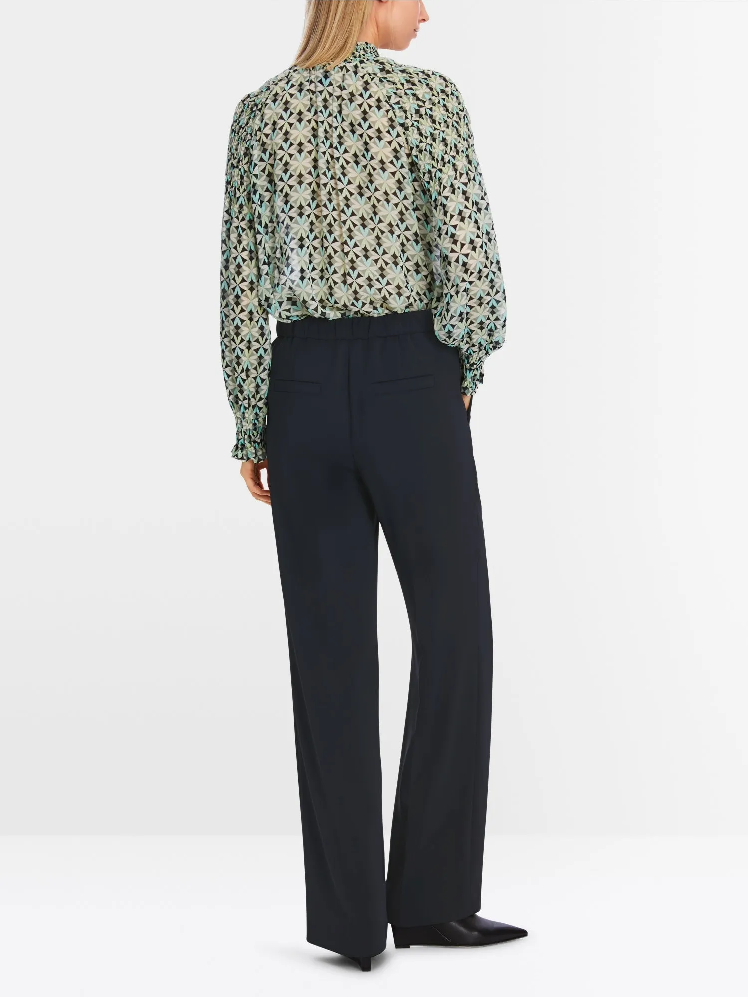 Midnight Blue Washington Wide Leg Tailored Pants