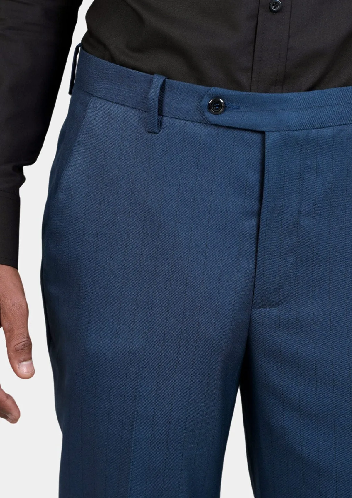 Prussian Blue Pinstripe Pants