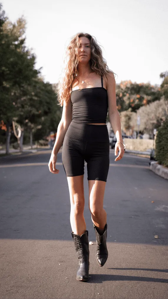 Solid Black Bike Short ♡