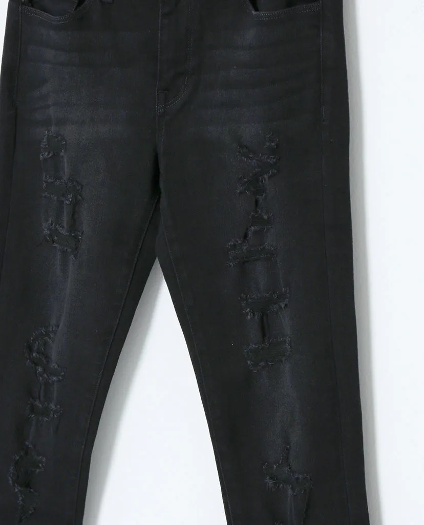Spotless Mind Black Denim Distressed Skinny Jeans