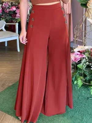 Wide Leg High Waist Pantaloon For Women