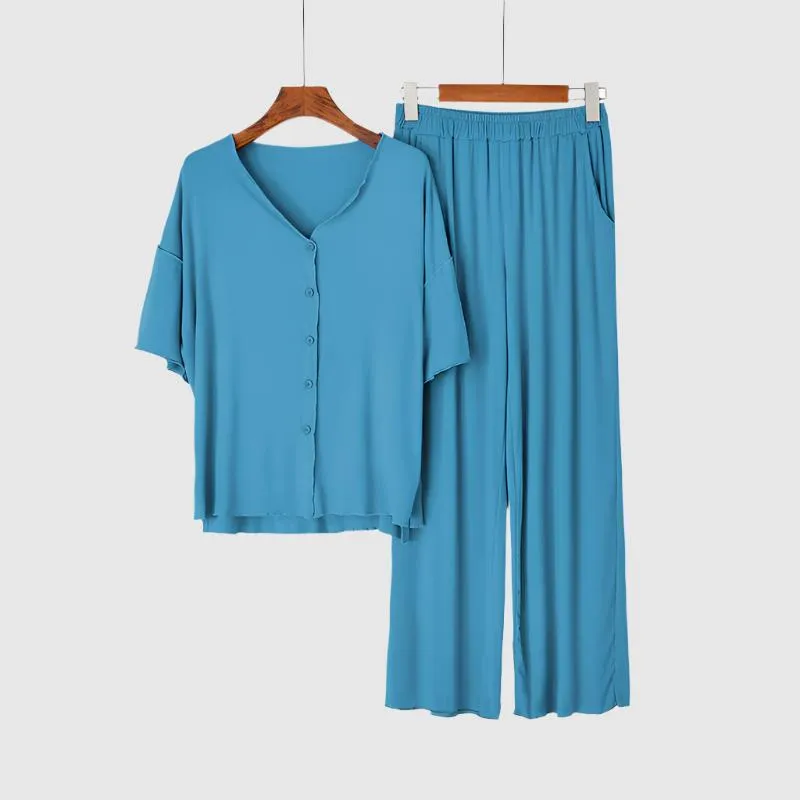 Women's Short-sleeved Top and Pants Pajamas, Loungewear Set